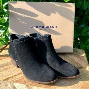 Brand New Black Suede Lucky Brand Booties